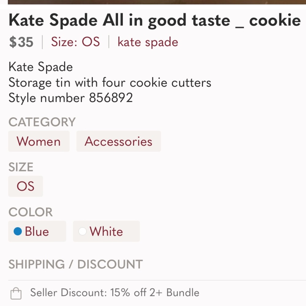 Kate Spade Cookie Cutters 4 shapes - Picture 7 of 7